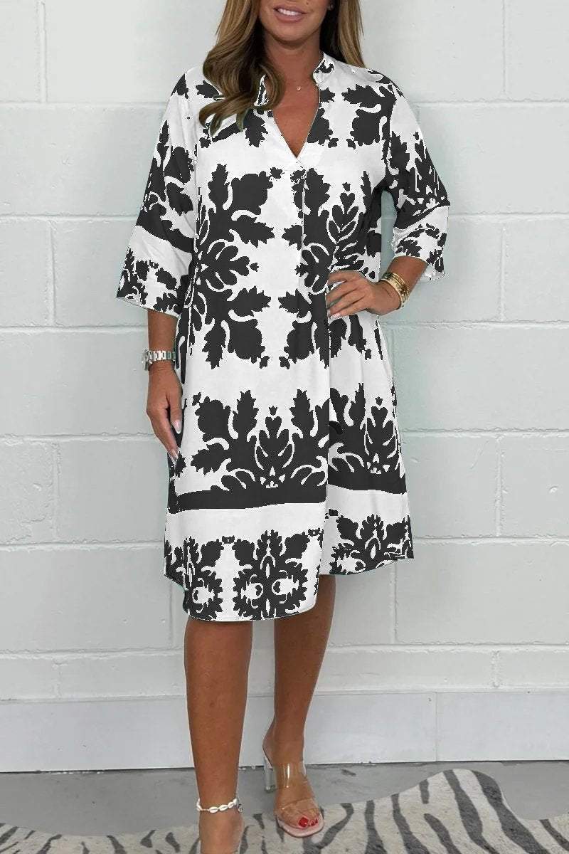 Delphine™ | Robe fluide à imprimé doux