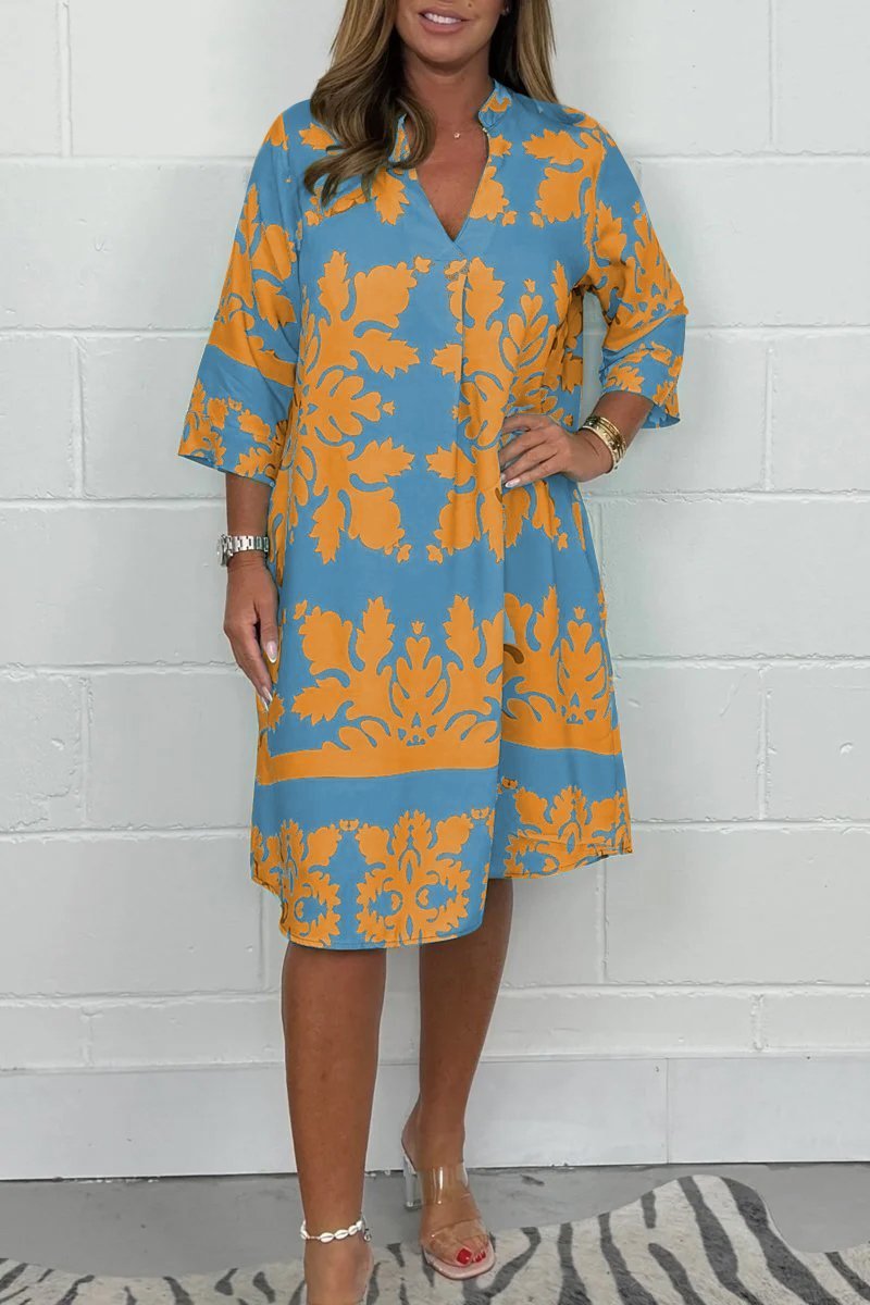 Delphine™ | Robe fluide à imprimé doux