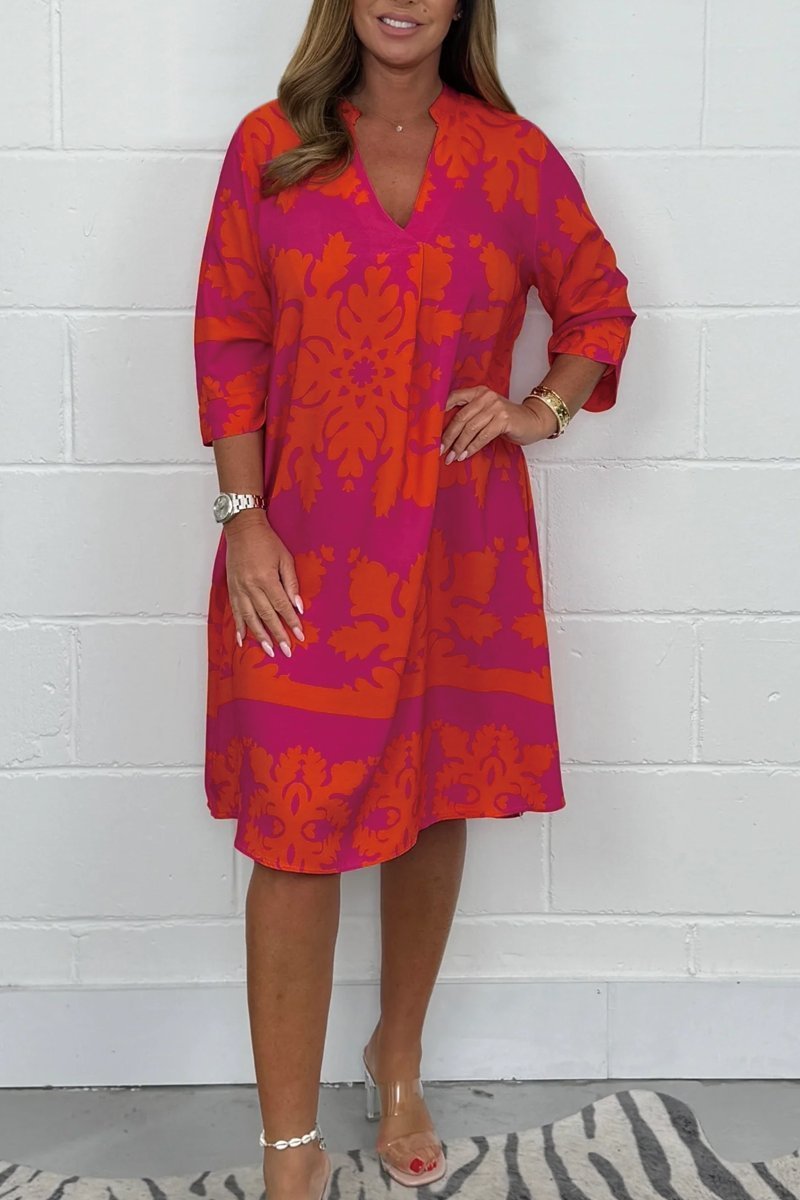 Delphine™ | Robe fluide à imprimé doux