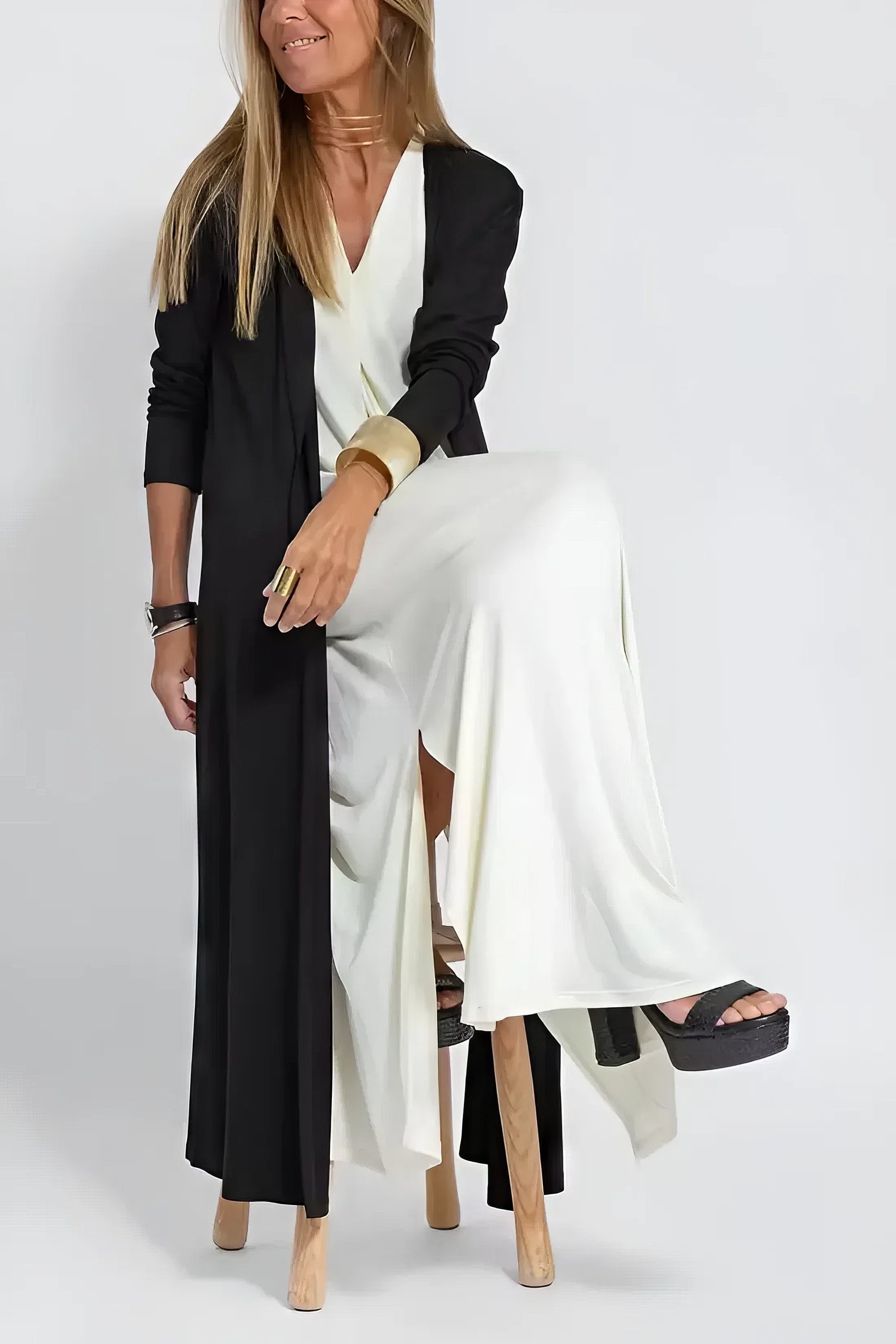 Léa™ | Robe longue élégante + cardigan assorti OFFERT EN CADEAU