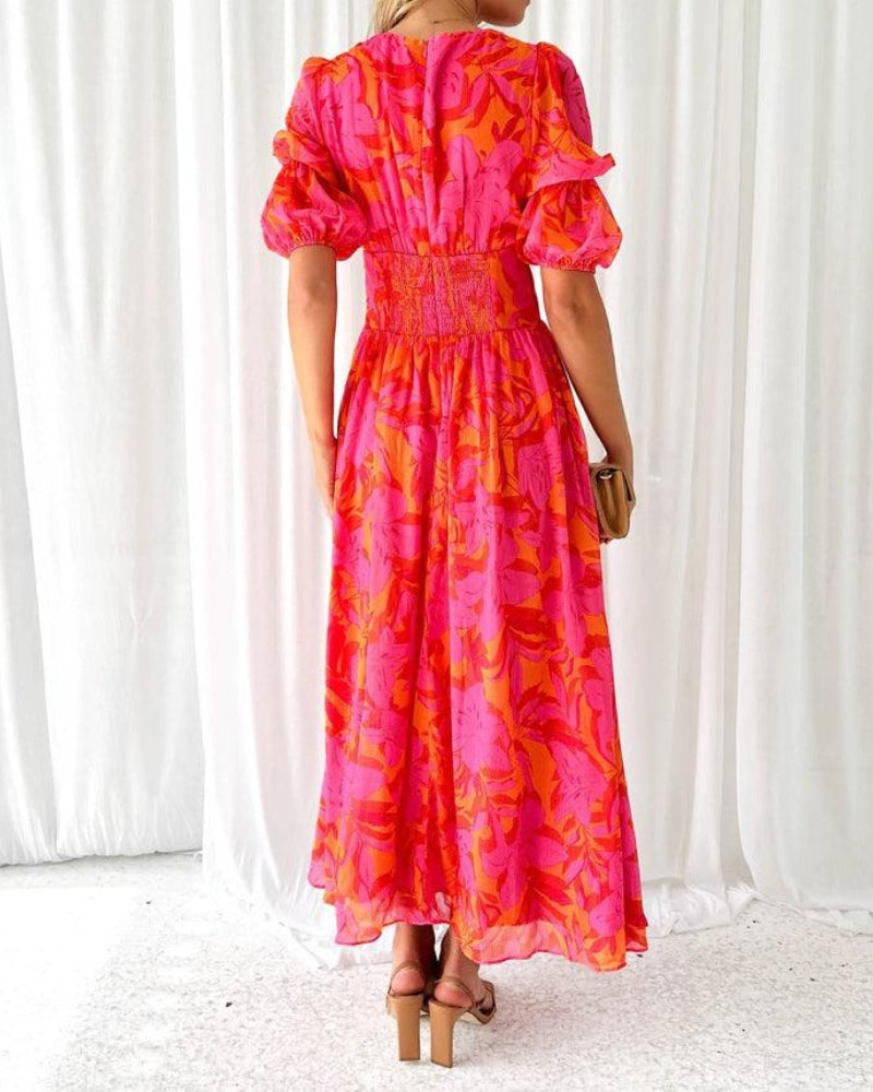 Elodie - ROBE MAXI ROUGE ROSE