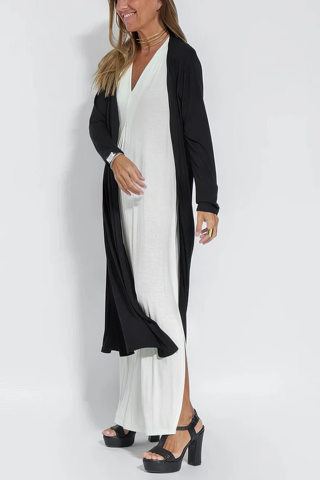Léa™ | Robe longue élégante + cardigan assorti OFFERT EN CADEAU